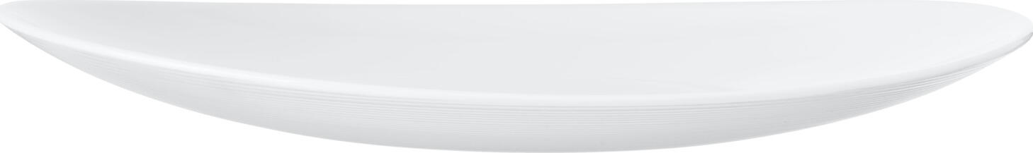 Bormioli Rocco Prometeo Oval Flat Plate, Tempered Opal Glass, White, 27.3x24x3 cm, Stackable, Microwave and Dishwasher Safe, Made in Italy