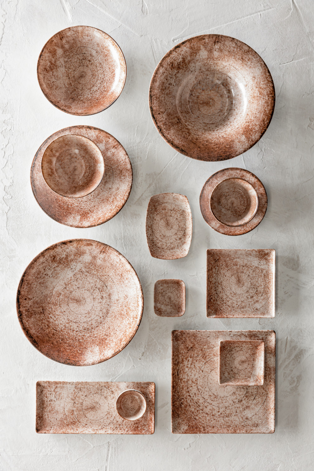 VEGA Gironia Flat Plate, 16.5 cm Round Porcelain Dinnerware, Rose Digital Print, Dishwasher and Microwave Safe