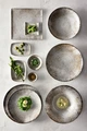 VEGA Gironia Porcelain Flat Plate, Digital Print Design, Round Taupe Beige, 16.5 cm, Dishwasher and Microwave Safe