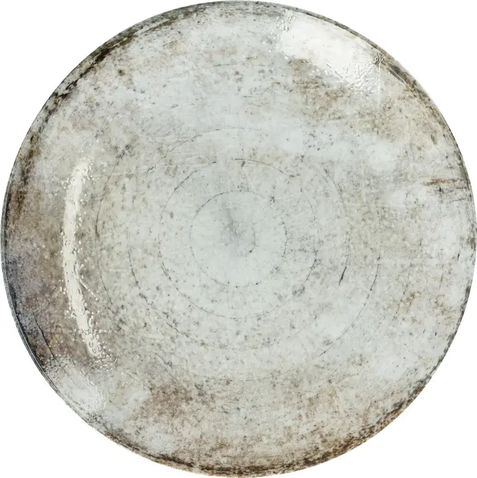 VEGA Gironia Flat Plate, 27.5 cm Round Porcelain Dinnerware, Taupe Beige Digital Print, Dishwasher and Microwave Safe