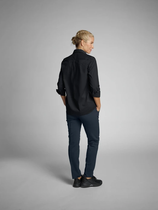 Jobeline Porter Women's Long-Sleeved Blouse, Comfort Fit A-Line Shirt, Cotton-Polyester Blend, Classic Collar, OEKO-TEX Certified