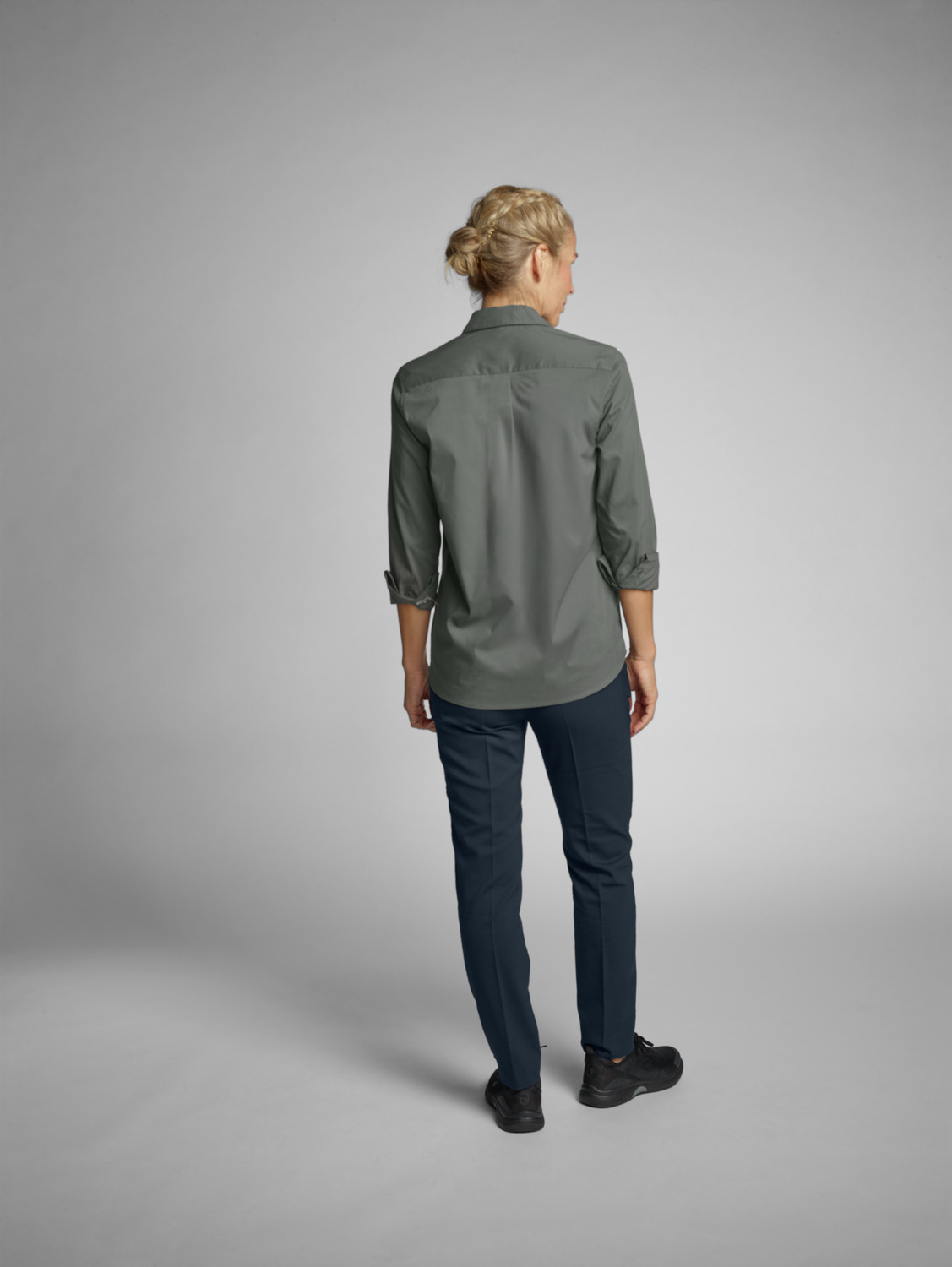 Jobeline Porter Women's Long Sleeve Blouse, Comfort Fit A-line Shirt, 67% Cotton 33% Polyester, Classic Collar, OEKO-TEX Certified Professional Wear