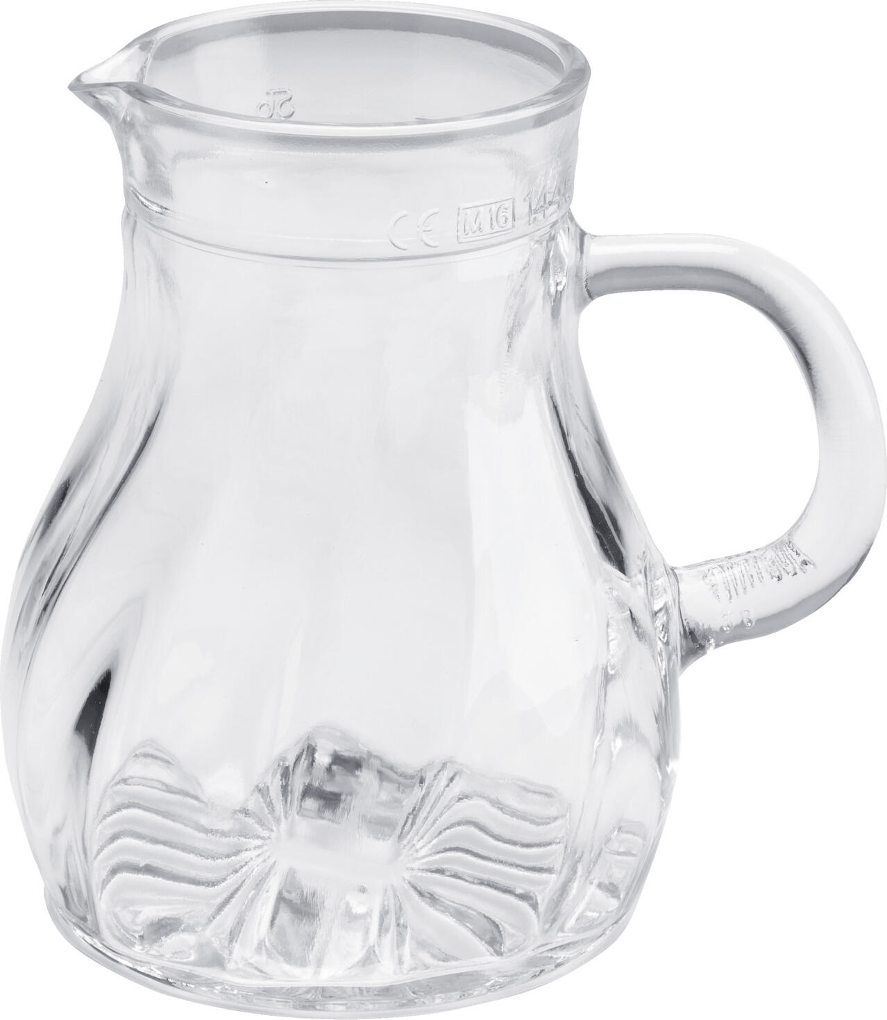 Stölzle Lausitz Salzburg Glass Carafe Decanter, 0.56 L, Pressed Transparent Glass with Decorative Base, Integrated Handle and Pouring Spout, Dishwasher Safe