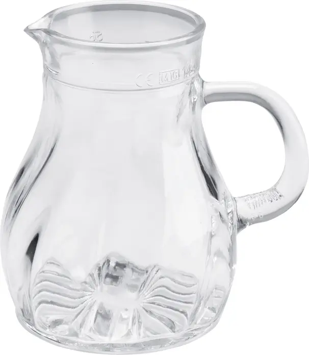 Stölzle Lausitz Salzburg Glass Carafe Decanter, 0.56 L, Pressed Transparent Glass with Decorative Base, Integrated Handle and Pouring Spout, Dishwasher Safe