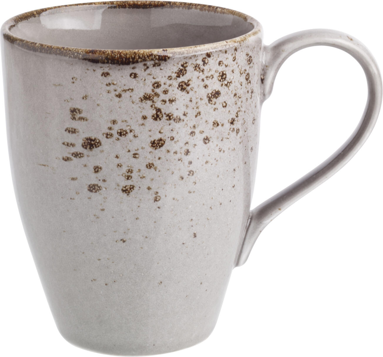 VEGA LUSINI Solutions GmbH Coffee mug Palana Kaffeebecher Palana Coffee mug Palana; 300 ml, 8.5x10.5 cm (ØxH); grey; round; 6 piece / pack Kaffeebecher Palana; 300 ml, 8.5x10.5 cm (ØxH); grau; rund; 6 Stück / Pack Colored mug made of stoneware. With irregular edges and speckles. Each piece is unique. Dishwasher safe and microwaveable. Farbiger Becher aus Steingut. Mit unregelmäßigen Kanten und Sprenkeln. Jedes Teil ein Unikat. Spülmaschinenfest und mikrowellengeeignet.