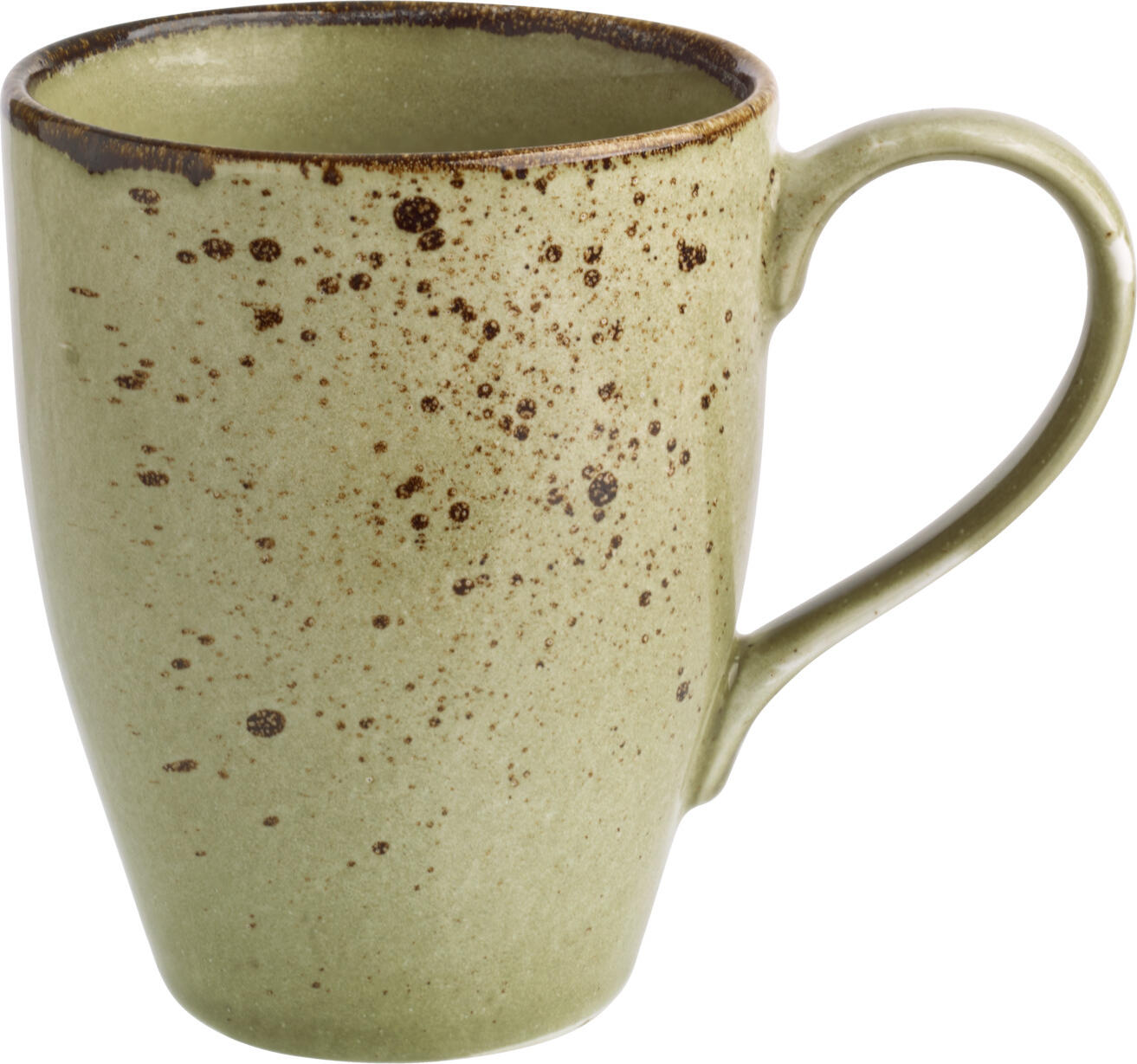 VEGA LUSINI Solutions GmbH Coffee mug Palana Kaffeebecher Palana Coffee mug Palana; 300 ml, 8.5x10.5 cm (ØxH); basswood green; round; 6 piece / pack Kaffeebecher Palana; 300 ml, 8.5x10.5 cm (ØxH); lindgrün; rund; 6 Stück / Pack Colored mug made of stoneware. With irregular edges and speckles. Each piece is unique. Dishwasher safe and microwaveable. Farbiger Becher aus Steingut. Mit unregelmäßigen Kanten und Sprenkeln. Jedes Teil ein Unikat. Spülmaschinenfest und mikrowellengeeignet.
