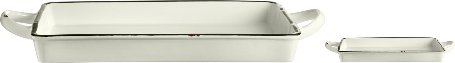 VEGA Liron Porcelain Serving Platter, Rectangular, Retro Cream White with Black Rim, Dishwasher and Microwave Safe