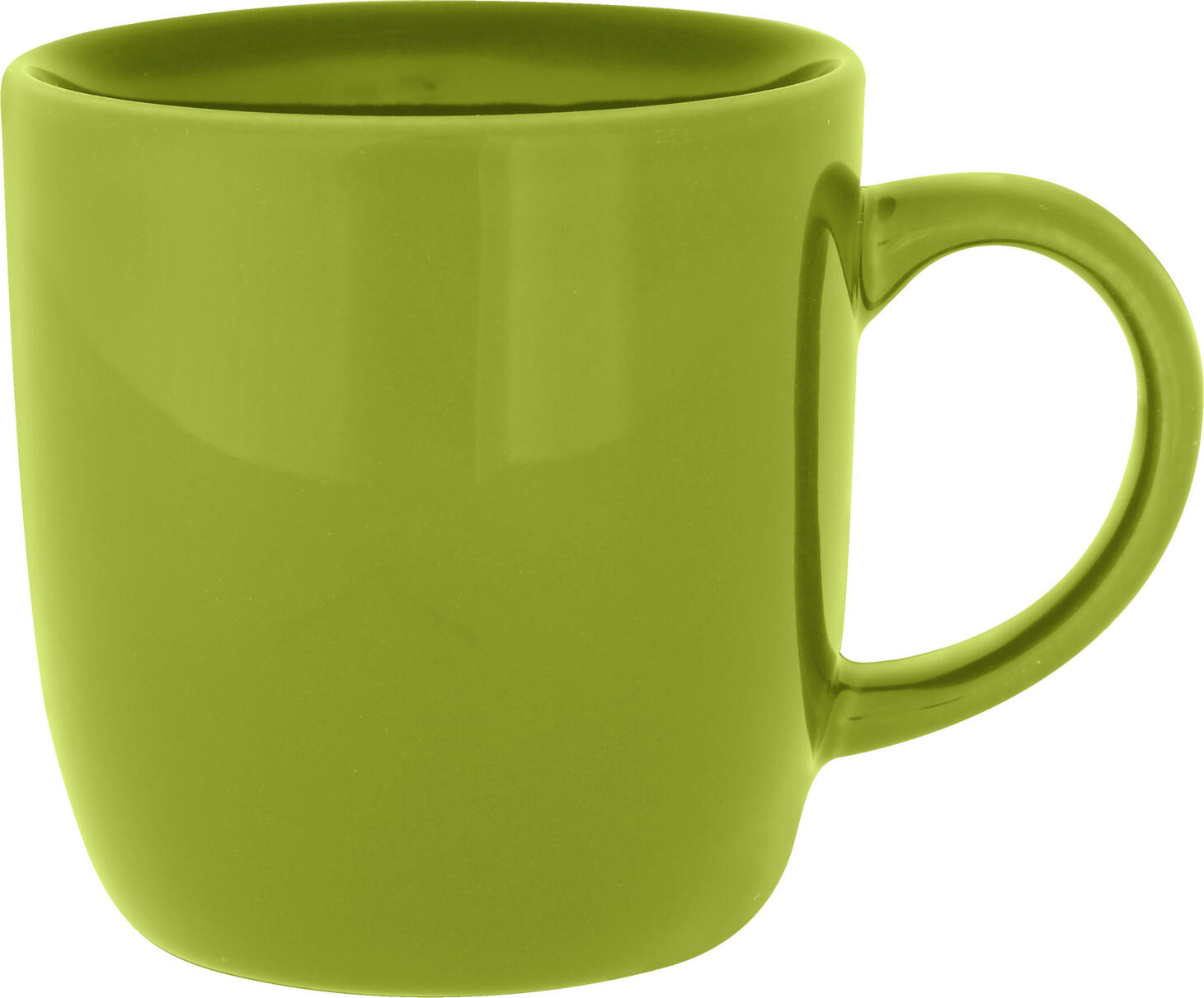 PULSIVA LUSINI Liv Porcelain Mug with Handle, 380 ml, Green, Dishwasher and Microwave Safe