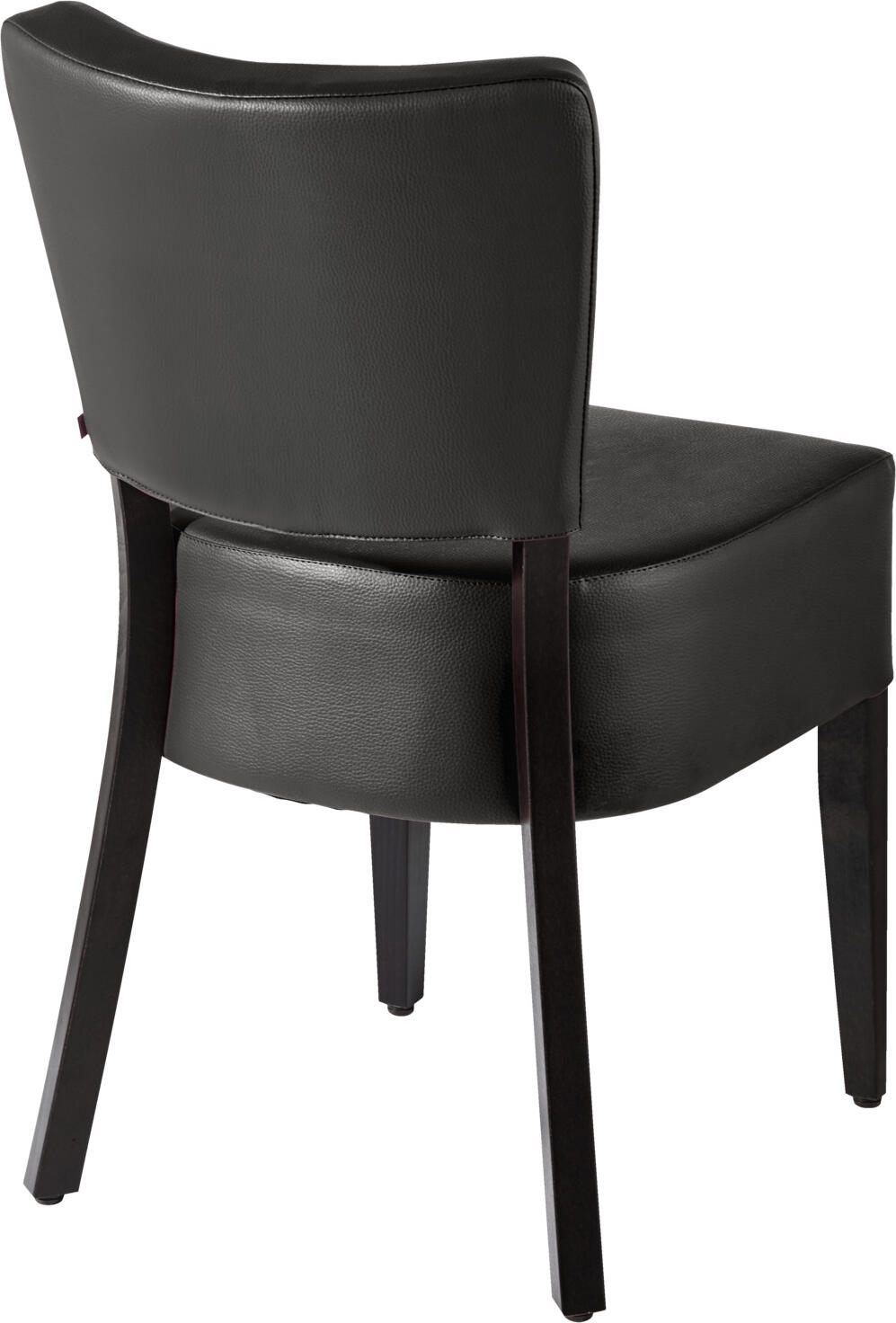 PULSIVA Prestige Upholstered Chair, Solid Beech Wood Frame, Imitation Leather Cover, Black and Walnut, 45x50x82 cm, Fire Retardant, Set of 2