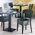 PULSIVA Prestige Upholstered Chair, Solid Beech Wood Frame, Imitation Leather Cover, Black and Walnut, 45x50x82 cm, Fire Retardant, Set of 2