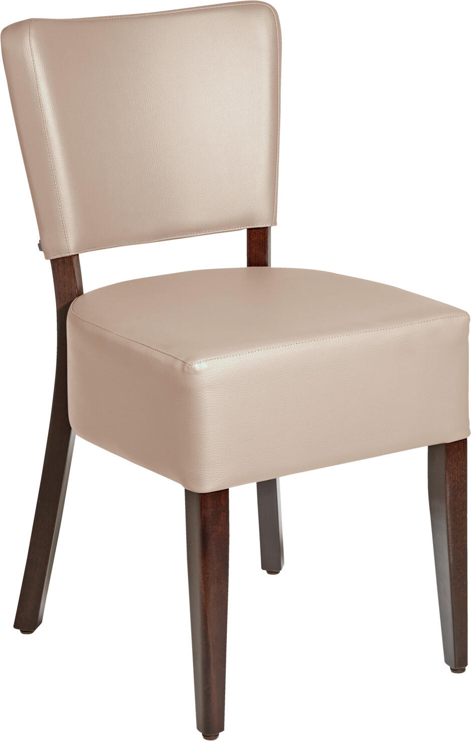 PULSIVA LUSINI Solutions GmbH Chair Prestige Polsterstuhl Prestige Chair Prestige; 45x50x82 cm (WxDxH); seat beige, base walnut; 2 piece / pack Polsterstuhl Prestige; 45x50x82 cm (BxTxH); Sitz beige, Gestell nussbaum; 2 Stück / Pack Classic upholstered chair made of solid beech wood and imitation leather cover. With padded seat and soft backrest for high seating comfort. Incl. plastic glides. Fire retardant cover. Only suitable for indoor use. Supplied assembled. Please order matching bar stool at the same time. Klassischer Polsterstuhl aus massivem Buchenholz und Kunstlederbezug. Mit gepolsterter Sitzfläche und weicher Rückenlehne für hohen Sitzkomfort. Inkl. Kunststoffgleitern. Feuerhemmender Bezug. Nur für den Innenbereich geeignet. Lieferung erfolgt montiert. Passenden Barstuhl gleich mitbestellen.