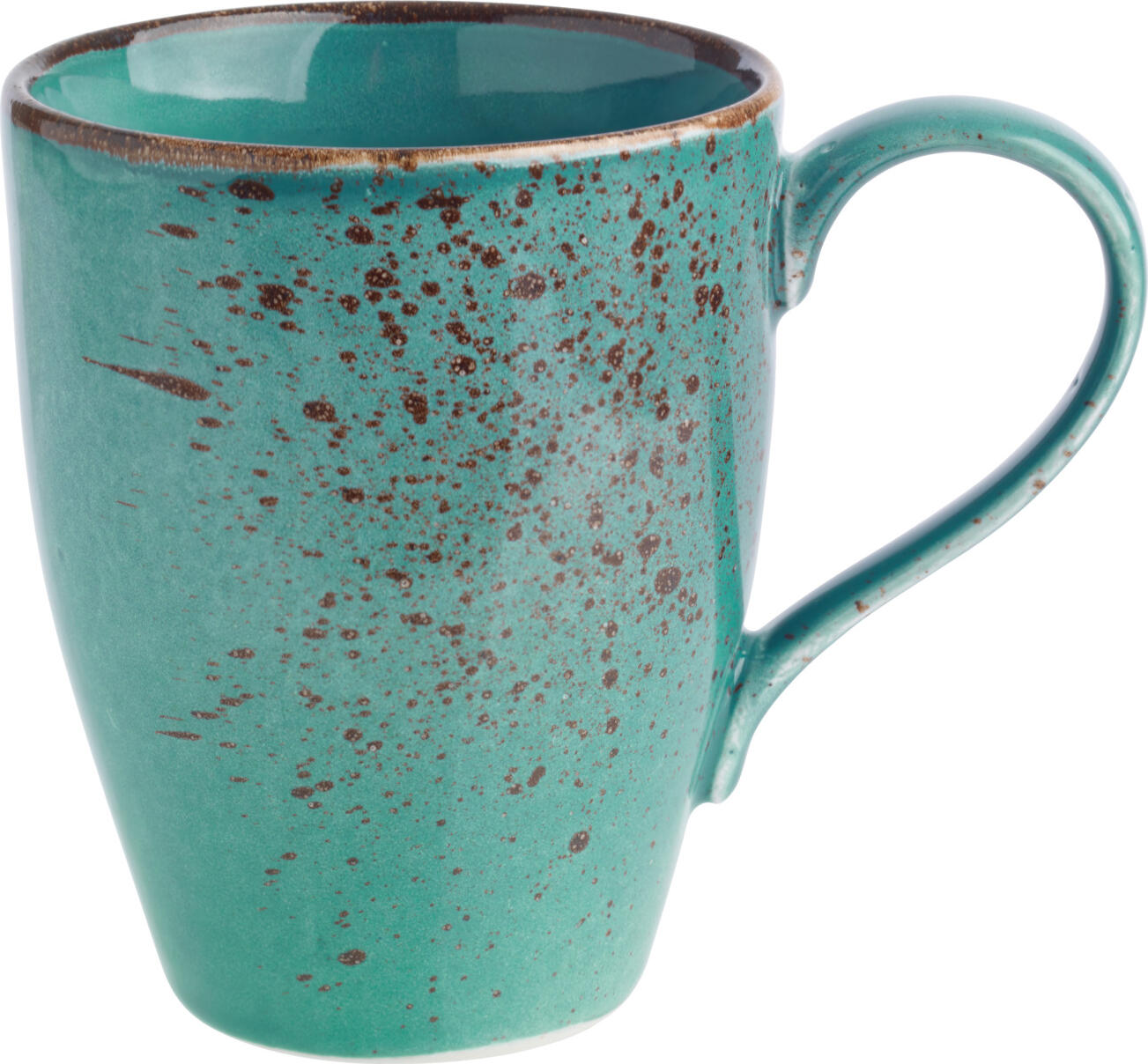 VEGA Palana Coffee Mug, 300 ml Stoneware, Turquoise, 85 x 105 mm, Hand-Painted Irregular Edges, Dishwasher and Microwave Safe