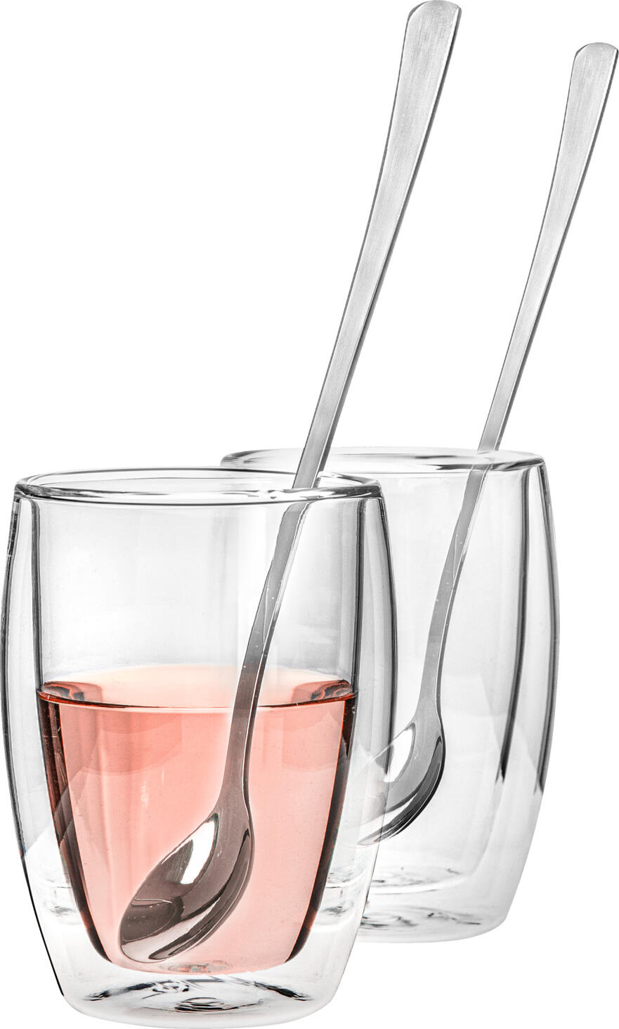 VEGA Dila Double-Wall Borosilicate Glass Tea Cup, 270ml Heat-Resistant Vacuum Insulated Glass for Hot and Cold Drinks, Dishwasher and Microwave Safe