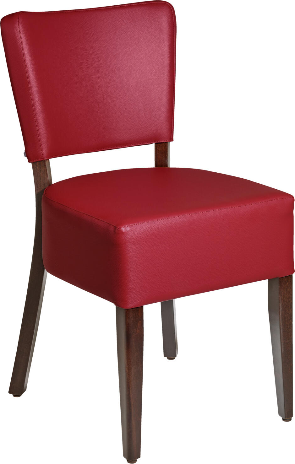 PULSIVA LUSINI Solutions GmbH Chair Prestige Polsterstuhl Prestige Chair Prestige; 45x50x82 cm (WxDxH); seat bordeaux, base walnut; 2 piece / pack Polsterstuhl Prestige; 45x50x82 cm (BxTxH); Sitz bordeaux, Gestell nussbaum; 2 Stück / Pack Classic upholstered chair made of solid beech wood and imitation leather cover. With padded seat and soft backrest for high seating comfort. Incl. plastic glides. Fire retardant cover. Only suitable for indoor use. Supplied assembled. Please order matching bar stool at the same time. Klassischer Polsterstuhl aus massivem Buchenholz und Kunstlederbezug. Mit gepolsterter Sitzfläche und weicher Rückenlehne für hohen Sitzkomfort. Inkl. Kunststoffgleitern. Feuerhemmender Bezug. Nur für den Innenbereich geeignet. Lieferung erfolgt montiert. Passenden Barstuhl gleich mitbestellen.