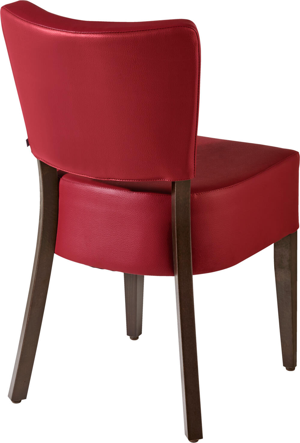 PULSIVA Prestige Upholstered Chair, Solid Beech Wood Frame, Imitation Leather Cover, Bordeaux and Walnut, Fire Retardant, 45x50x82 cm