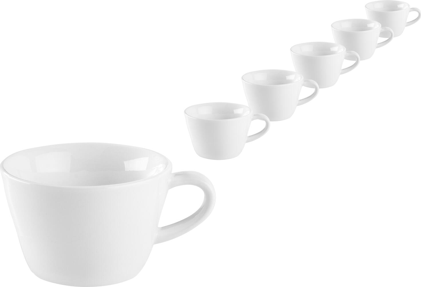 Pulsiva Rio Espresso Cup, 70ml White Porcelain Coffee Cup with Handle, Dishwasher and Microwave Safe, 6.5cm Diameter