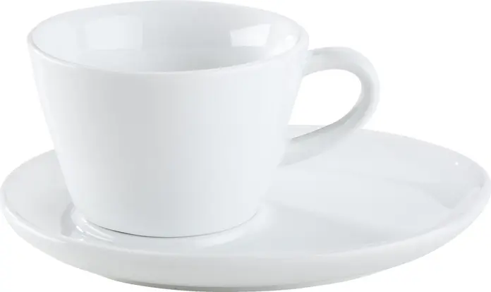 Pulsiva Rio Espresso Cup, 70ml White Porcelain Coffee Cup with Handle, Dishwasher and Microwave Safe, 6.5cm Diameter
