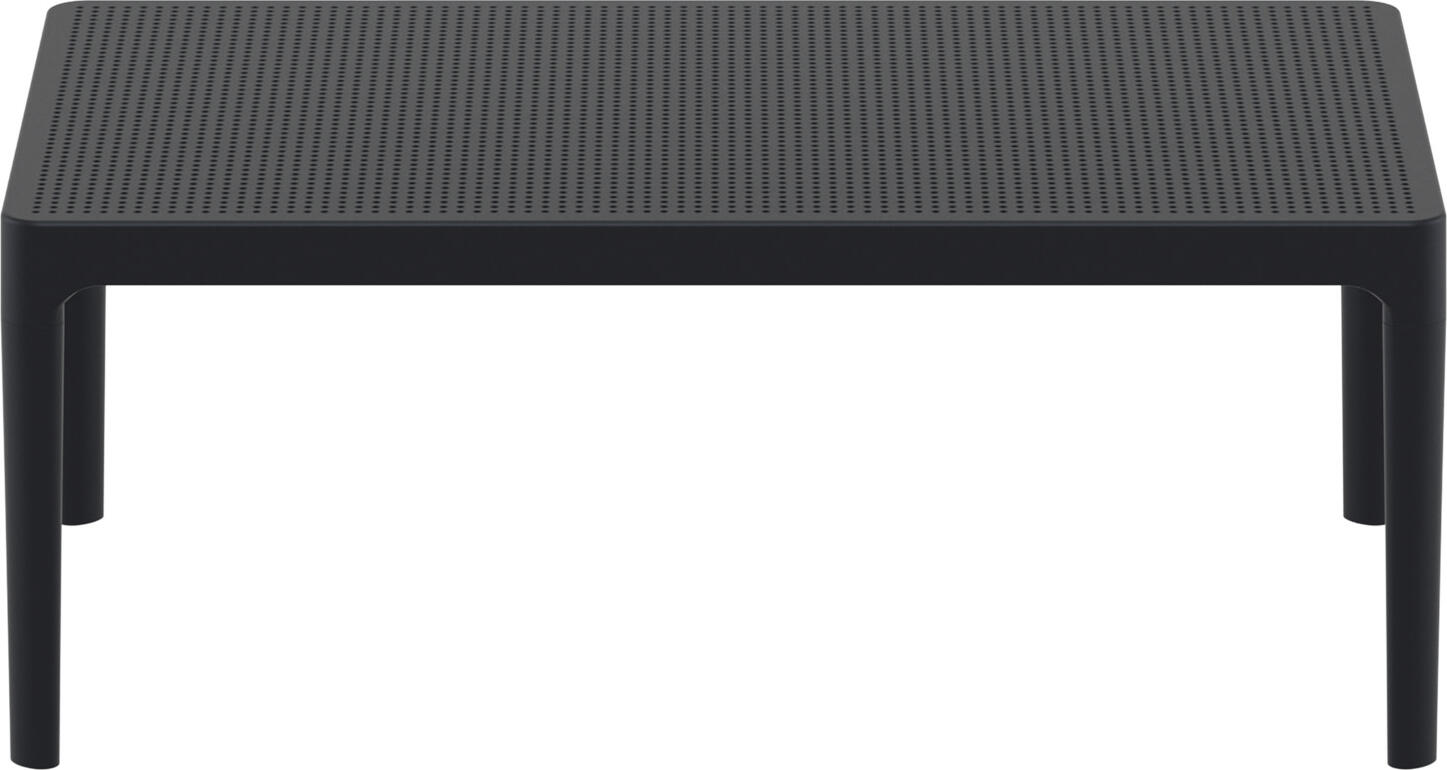 Siesta Sky 109 Side Table, Rectangular Polypropylene and Metal, Weather-Resistant UV Protected Indoor Outdoor Table, 100x60x40 cm, Black