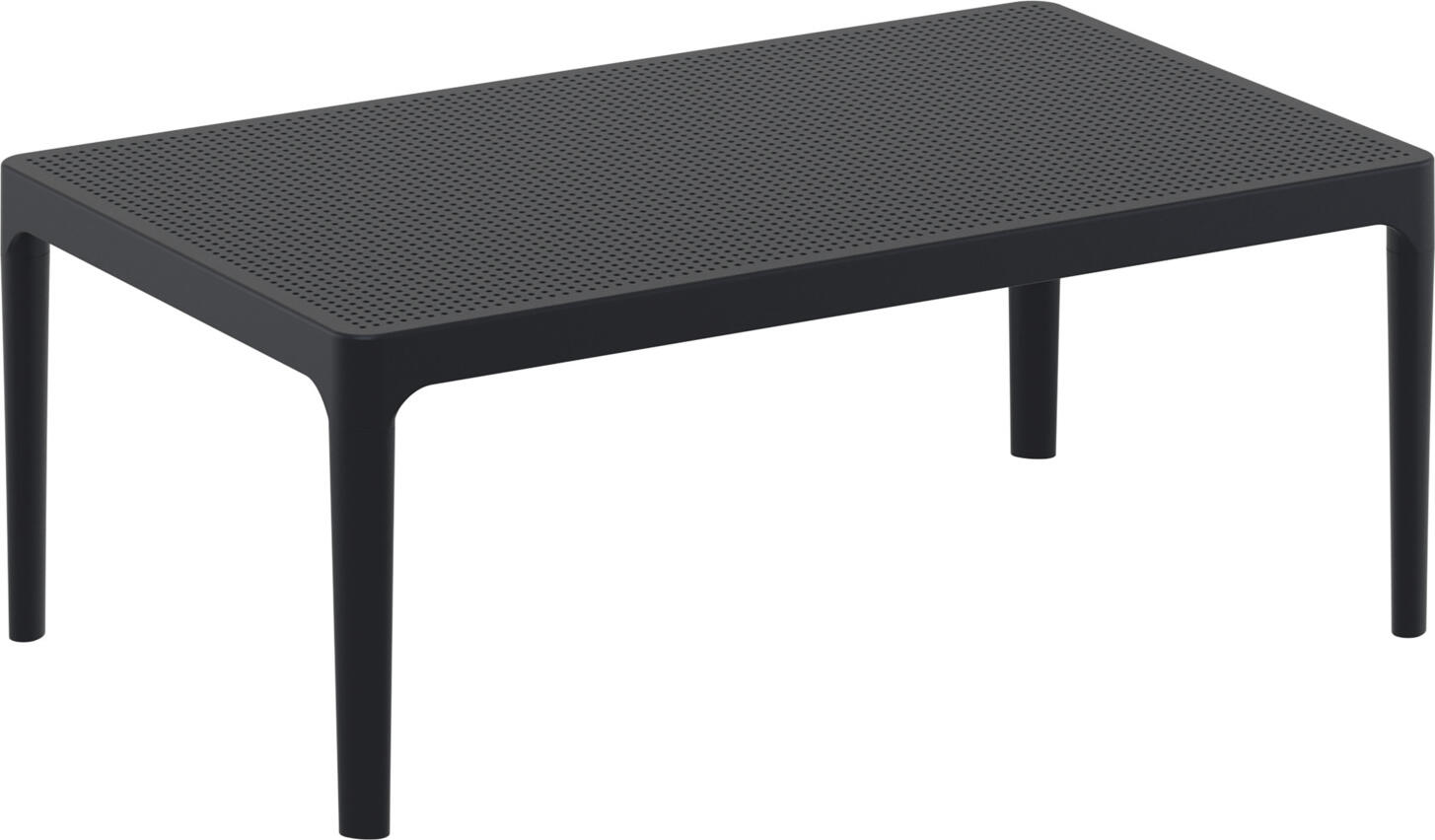 Siesta ISILPLAST PLASTIK SAN.VE TIC.A.S. Side table Sky Beistelltisch Sky Side table Sky; 100x60x40 cm (LxWxH); black; rectangular Beistelltisch Sky; 100x60x40 cm (LxBxH); schwarz; rechteckig Side table Sky consists of a metal frame and a plastic table top. Suitable for outdoor use. The feet are simply screwed on. Mounting hardware is included. Der Tisch Sky von Siesta überzeugt mit seinem modernen Design und einer robusten Kunststoff-Konstruktion. Er ist ideal für den Einsatz im Außenbereich geeignet.