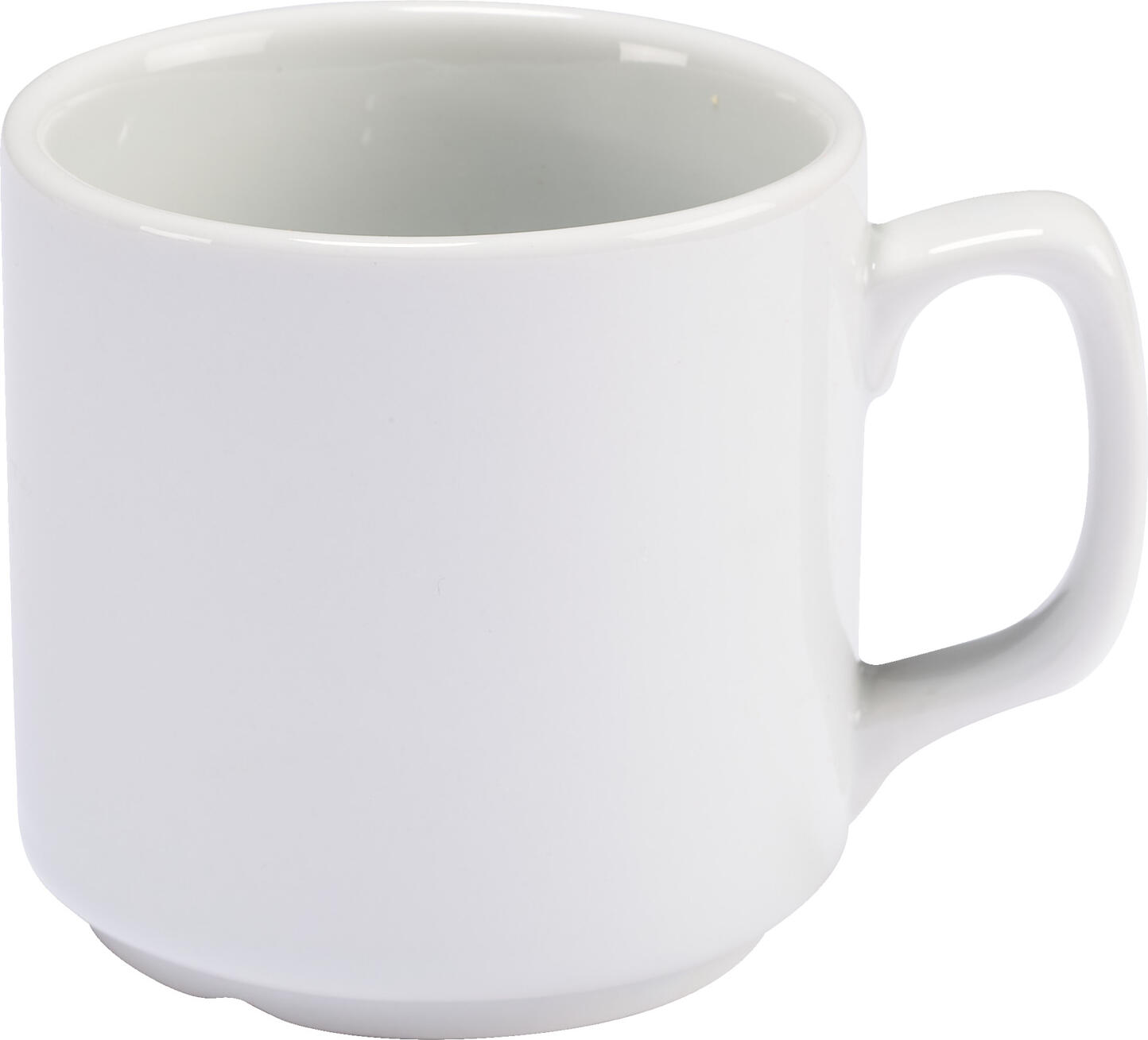 PULSIVA LUSINI Solutions GmbH Coffee mug Fiu Kaffeebecher Fiu Coffee mug Fiu; 250 ml, 7.9x7.7 cm (ØxH); white; round; 4 piece / pack Kaffeebecher Fiu; 250 ml, 7.9x7.7 cm (ØxH); weiß; rund; 4 Stück / Pack Sturdy white porcelain mug. Universal system tableware. With practical drainage channel for condensation water. Stackable. Microwaveable and dishwasher safe. Weißer Porzellan-Becher. Stabil und robust. Mit Ablaufrinne für Kondenswasser. Spülmaschinenfest und mikrowellengeeignet.