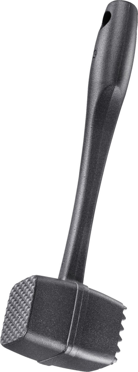 Westmark Westmark GmbH Meat tenderizer Robusto-Spezial Black Edition Fleischhammer Robusto-Spezial Black Edition Meat tenderizer Robusto-Spezial Black Edition; 24x6.4x4.5 cm (LxWxH); black Fleischhammer Robusto-Spezial Black Edition; 24x6.4x4.5 cm (LxBxH); schwarz Westmark meat hammer Robusto Special - Black Edition Heavy quality for precise work. The Westmark Robusto Special - Black Edition meat hammer was developed for professional use in meat processing, commercial kitchens and butcher's shops. developed. With a weight of 424 g, it sits comfortably in the hand and delivers optimum impact force - without great effort. The two different striking surfaces make it very versatile: - The fine relief structure flattens meat evenly without destroying the fibres - ideal for delicate cuts such as veal or poultry. - The coarse structure is suitable for breaking up connective tissue or preparing more robust types of meat. The solid aluminium housing is durable, easy to clean and has a special non-slip coating - for a secure grip even when working long shifts. Advantages at a glance: Professional meat mallet with 2 striking surfaces: fine & coarse Heavy-duty design (424 g) - high impact with minimum effort Gentle processing thanks to fibre-friendly relief side Robust aluminium housing - durable & hygienic Special coating for an extra non-slip feel Easy to clean - suitable for dishwasher Made in Germany - quality for continuous use Westmark Fleischhammer Robusto Spezial – Black Edition Schwere Qualität für präzises Arbeiten. Der Westmark Fleischhammer Robusto Spezial – Black Edition wurde für den professionellen Einsatz in der Fleischverarbeitung, in Großküchen und in der Metzgerei entwickelt. Mit einem Gewicht von 424 g liegt er satt in der Hand und liefert optimale Schlagkraft – ohne großen Kraftaufwand. Die zwei unterschiedlichen Schlagflächen machen ihn vielseitig einsetzbar: – Die feine Reliefstruktur plättet Fleisch gleichmäßig, ohne die Fasern zu zerstören – ideal für empfindliche Stücke wie Kalb oder Geflügel. – Die grobe Struktur eignet sich für das Aufbrechen von Bindegewebe oder das Vorbereiten von robusteren Fleischsorten. Das Gehäuse aus massivem Aluminium ist langlebig, pflegeleicht und mit einer rutschhemmenden Spezialbeschichtung versehen – für sicheren Griff auch bei langen Arbeitsschichten. Vorteile auf einen Blick: Profi-Fleischhammer mit 2 Schlagflächen: fein & grob Schwere Ausführung (424 g) – hohe Wirkung bei minimalem Kraftaufwand Schonende Bearbeitung dank faserfreundlicher Reliefseite Robustes Gehäuse aus Aluminium – langlebig & hygienisch Spezialbeschichtung für extra griffige Haptik Leicht zu reinigen – spülmaschinengeeignet Made in Germany – Qualität für den Dauereinsatz