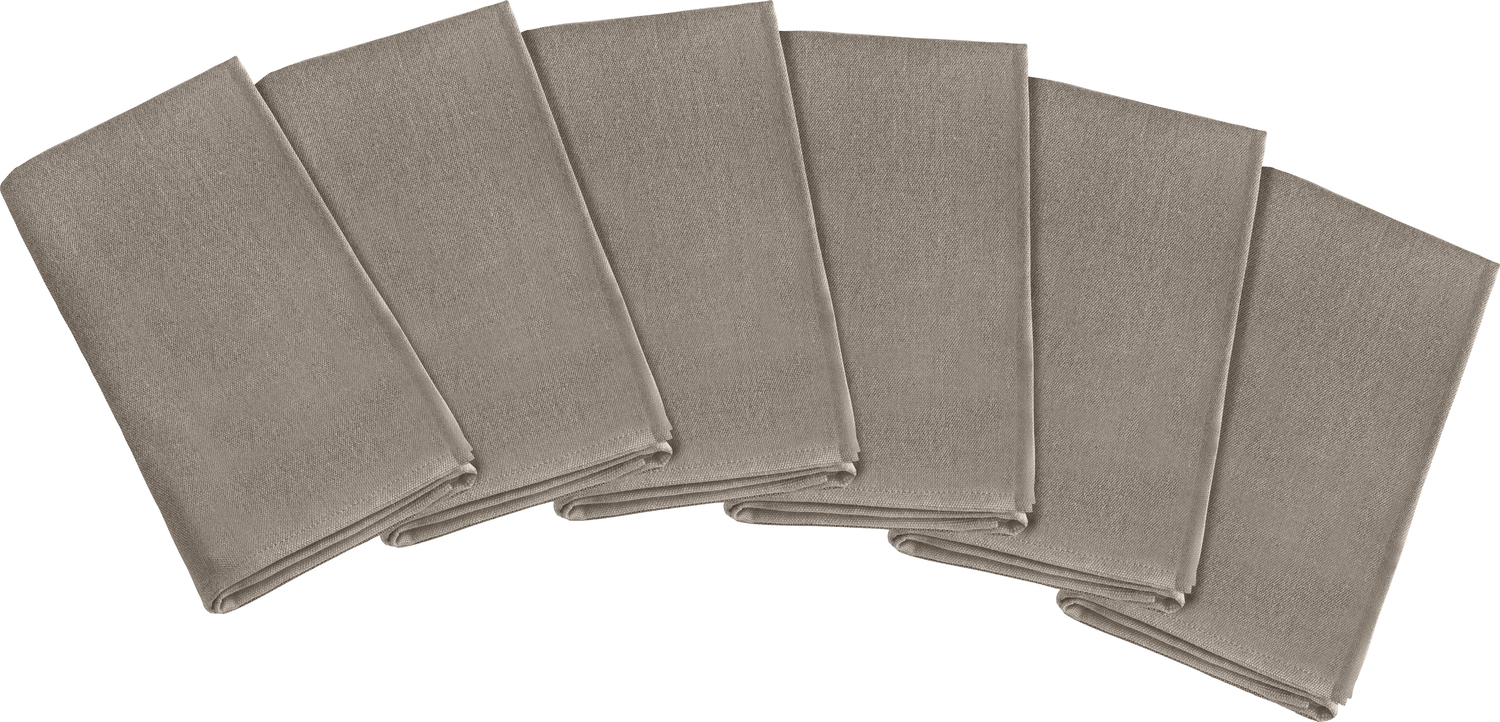 LUSINI Tarina Napkins, 50x50 cm, Cotton-Polyester Blend, Canvas Used-Look Fabric, OEKO-TEX Standard 100 Certified, Taupe