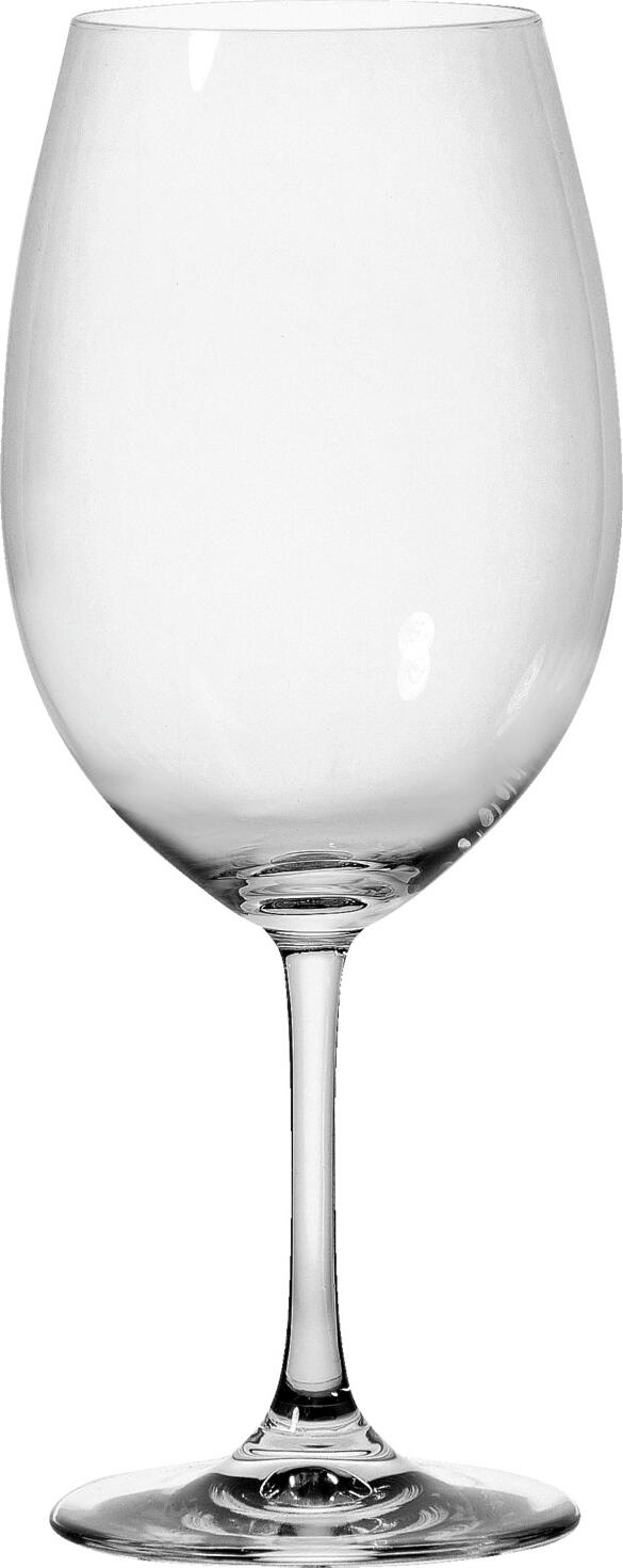 VEGA LUSINI Solutions GmbH Red wine glass Chateau with filling line Rotweinglas Chateau mit Eichstrich Red wine glass Chateau with filling line; 650 ml, 7.2x22.5 cm (ØxH); transparent; 0.2 l Filling line, 6 piece / pack Rotweinglas Chateau mit Eichstrich; 650 ml, 7.2x22.5 cm (ØxH); transparent; 0.2 l Eichstrich, 6 Stück / Pack Chateau red wine glass with calibration mark - shape for perfect red wine enjoyment The Chateau red wine glass with calibration mark combines classic elegance with high functionality. The harmonious shape of the goblet ensures that the complex flavours of strong red wines are optimally developed and the fine nuances are perfectly accentuated. Made from high-quality crystal glass, it offers brilliant clarity, exceptional robustness and pleasant drinking comfort. Thanks to the calibration mark, it is ideal for professional use in the catering trade - stylish, durable and dishwasher-safe. Rotweinglas Chateau mit Eichstrich – Form für perfekten Rotweingenuss Das Rotweinglas Chateau mit Eichstrich kombiniert klassische Eleganz mit hoher Funktionalität. Die harmonisch geformte Kelchform sorgt dafür, dass sich die komplexen Aromen kräftiger Rotweine optimal entfalten und die feinen Nuancen perfekt zur Geltung kommen. Gefertigt aus hochwertigem Kristallglas bietet es brillante Klarheit, außergewöhnliche Robustheit und angenehmen Trinkkomfort. Dank Eichstrich ist es ideal für den professionellen Einsatz in der Gastronomie – stilvoll, langlebig und spülmaschinenfest.