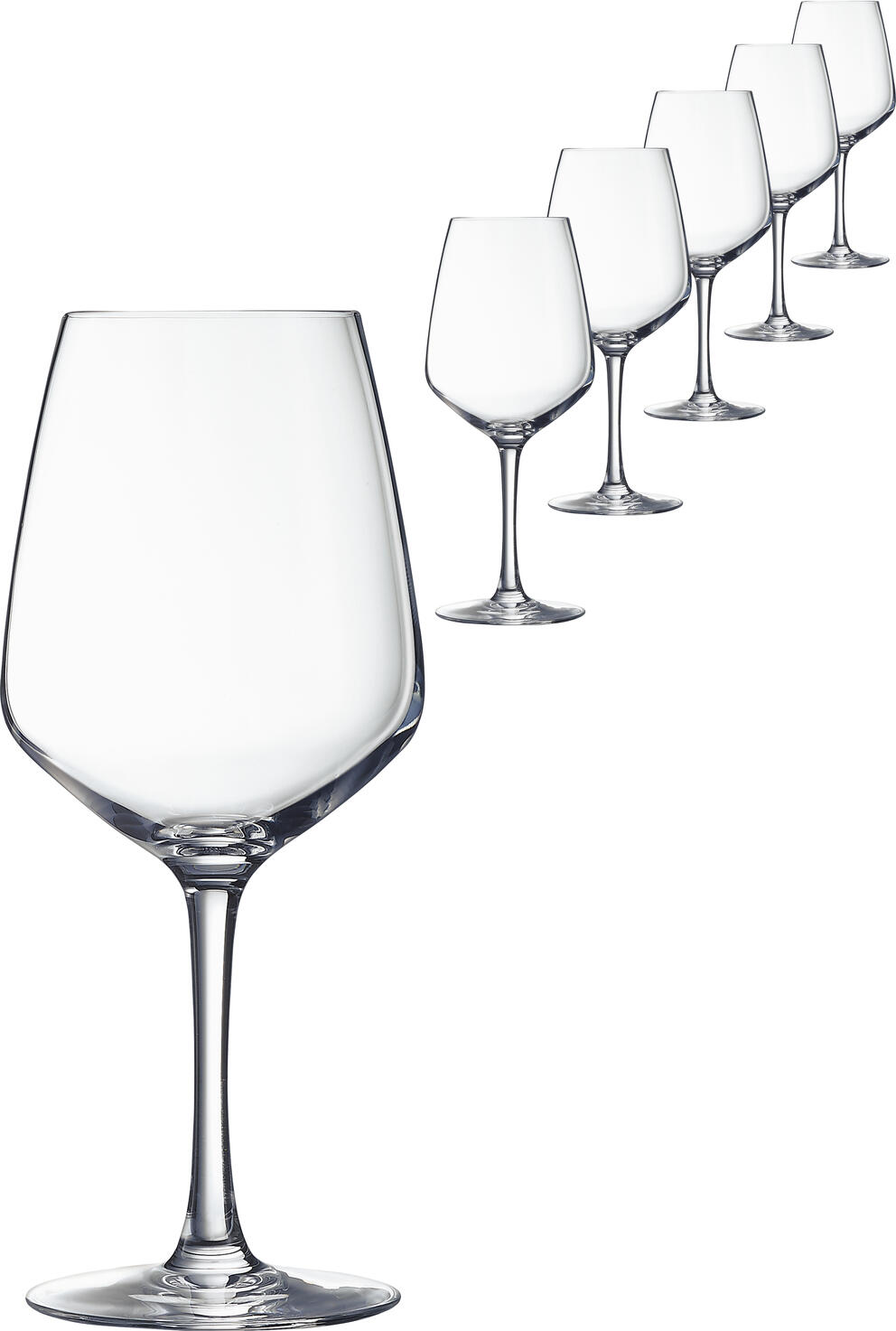 Arcoroc Vina Juliette Rose Wine Glass, Crystal Glass, 490 ml, 21.7 cm Height, Sheer Rim Technology, Dishwasher Safe, Transparent
