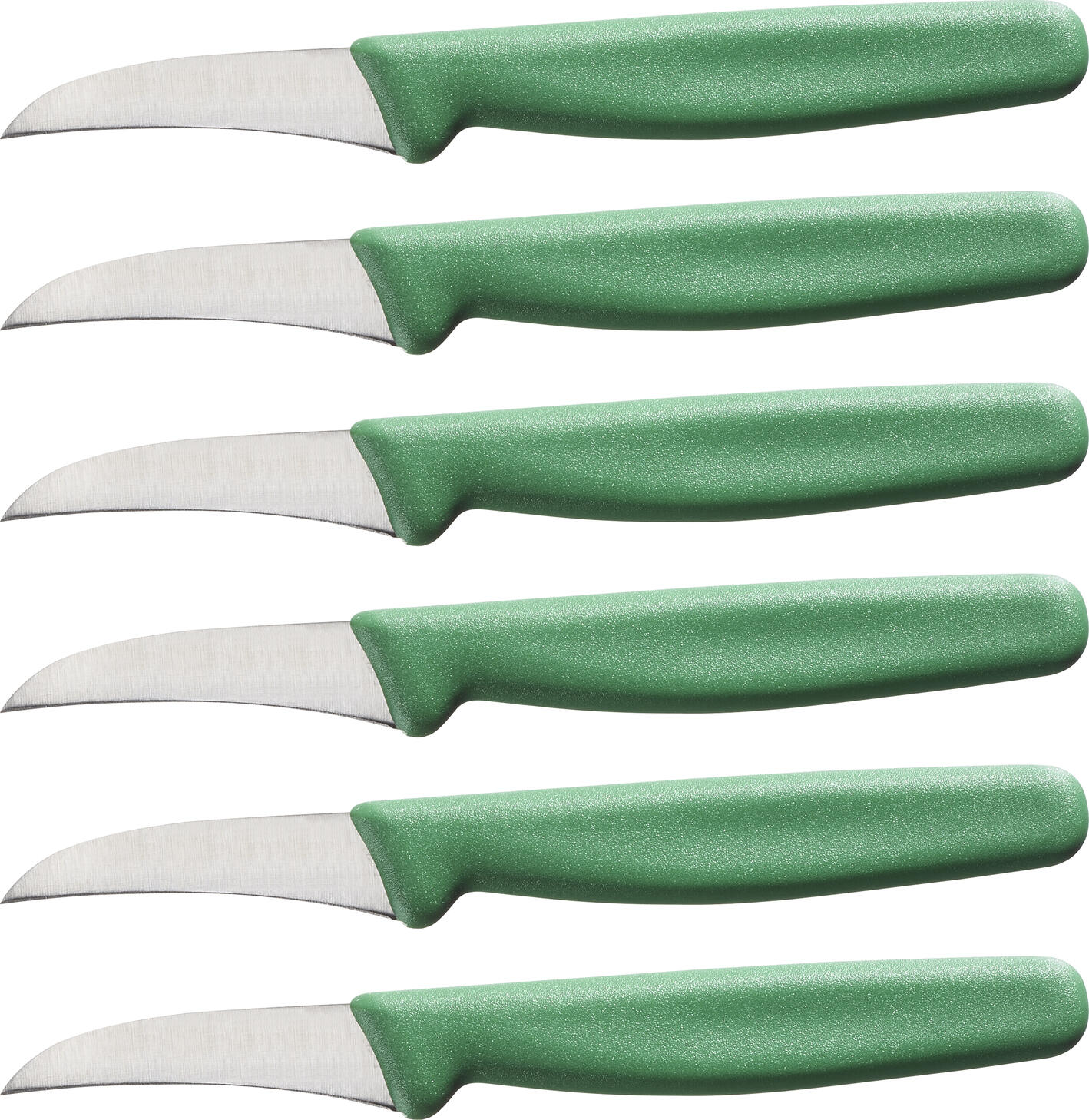 Pulsiva Marcata Professional Peeling Paring Knife, Green Handle, X50CrMoV15 Chrome-Molybdenum-Vanadium Steel, 6cm Blade, Ergonomic Handle, HACCP Compliant