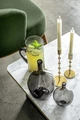 Vega Kimiko Glass Vase, Trendy Bottle Design, Solid-colored Glass, 17 cm Diameter, 28 cm Height, Dishwasher Safe, 168161