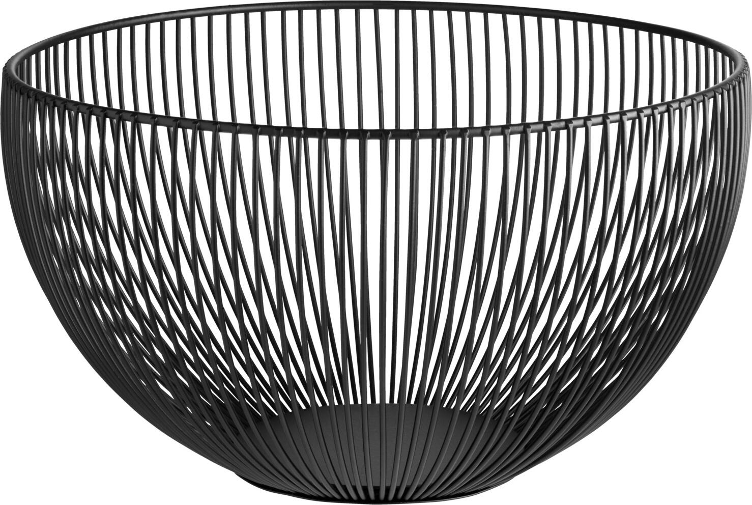 VEGA LUSINI Solutions GmbH Fruit/bread basket Fraser Obst-/Brotkorb Fraser Fruit/bread basket Fraser; 25x14 cm (ØxH); black Obst-/Brotkorb Fraser; 25x14 cm (ØxH); schwarz Bread basket with straight fine struts made of powder-coated steel. With glides. Food safe and easy to clean. Not suitable for dishwasher. Brotkorb mit geraden, feinen Streben aus pulverbeschichtetem Stahl. Mit Gleitern. Lebensmittelecht und Pflegeleicht. Nicht spülmaschinengeeignet.