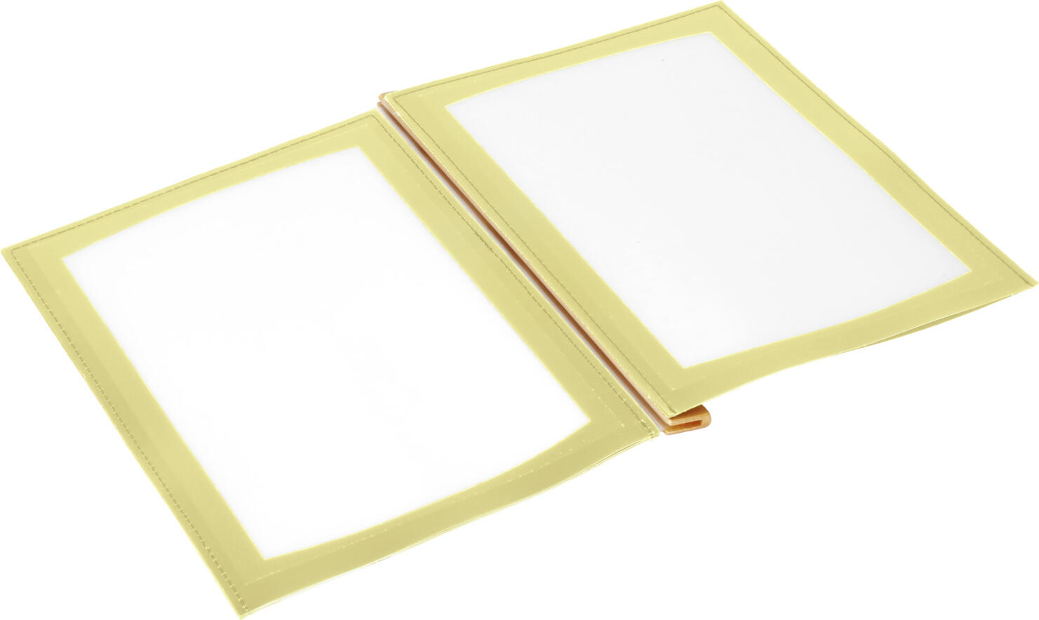 Dosar Meniu Extensibil Pulsiva Mias DIN A4 Coperta PVC Bej Cotizoare lemn beech lacuit Uruburi alamă gold 3 buzunare cu inserturi etichetare 25.5 x 33 cm