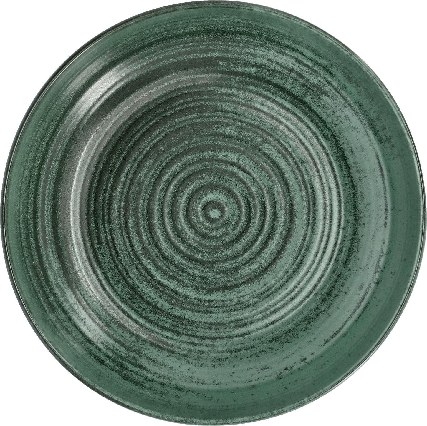 VEGA Etana Deep Plate, 17 cm Diameter, 400 ml, Matt Green Porcelain, Round Rimless Design, Dishwasher and Microwave Safe