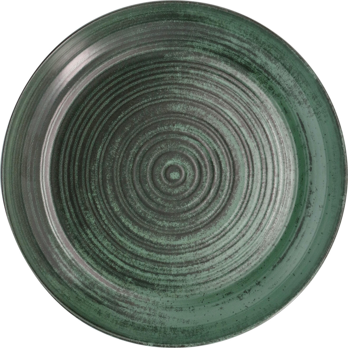 VEGA Etana Deep Plate, Round Porcelain, Matt Glaze Green, 26 cm Diameter, 1200 ml Capacity, Dishwasher and Microwave Safe, Rimless Design
