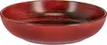 VEGA Etana Deep Plate, 17 cm Diameter, 400 ml, Red Matt Porcelain, Rimless Round Design with Concentric Rings, Dishwasher and Microwave Safe