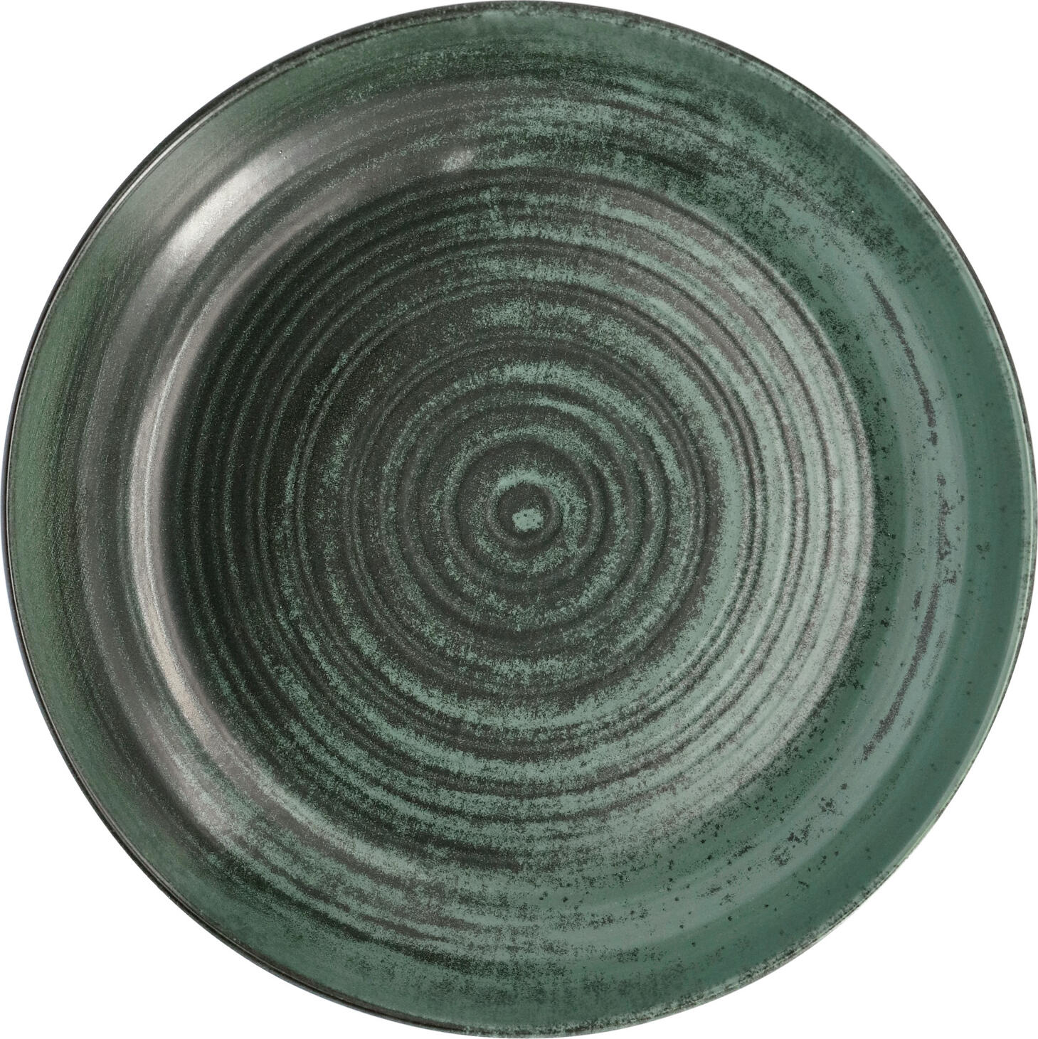 VEGA Etana Deep Plate, Green Matt Porcelain, 22 cm Diameter, 700 ml Volume, Dishwasher and Microwave Safe, Round Rimless Design