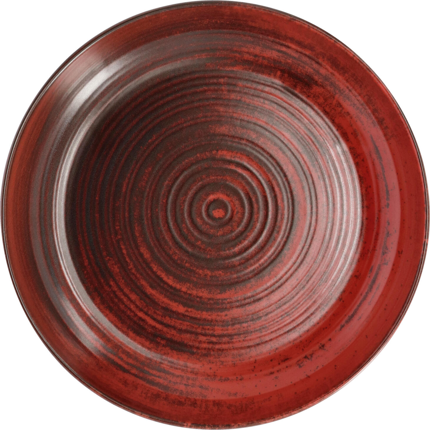 VEGA Etana Deep Plate, 22 cm Diameter, 700 ml Capacity, Matt Glaze Porcelain, Red, Dishwasher and Microwave Safe, Rimless Round Design