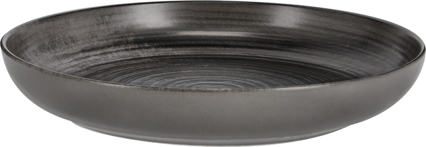 VEGA LUSINI Solutions GmbH Plate Etana deep Teller Etana tief Plate Etana deep; 1200 ml, 26x4.5 cm (ØxH); grey; round; 4 piece / pack Teller Etana tief; 1200 ml, 26x4.5 cm (ØxH); grau; rund; 4 Stück / Pack Colored plate made of porcelain with matt glaze. Without flag. Dishwasher safe and microwaveable. Farbiger Teller aus Porzellan mit matter Glasur. Ohne Fahne. Spülmaschinenfest und mikrowellengeeignet.
