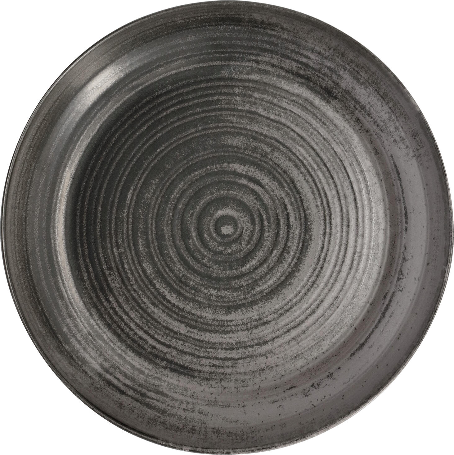 VEGA Etana Deep Plate, 26 cm Round Porcelain Dinnerware, Matt Grey, 1200 ml Capacity, Dishwasher and Microwave Safe, Rimless Design