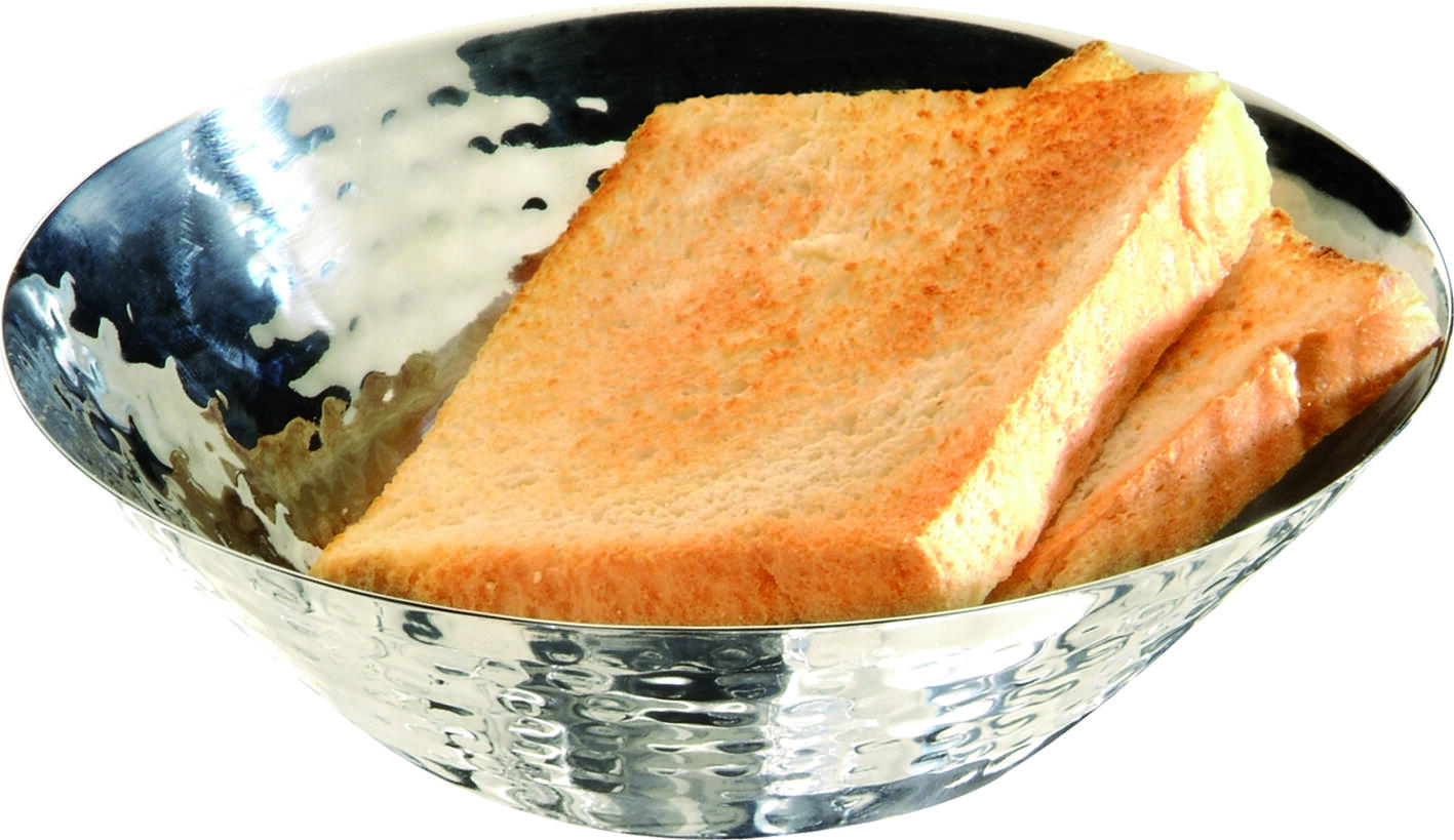 APS Assheuer + Pott GmbH & Co. KG Bread and fruit bowl Brot- und Obstschale Bread and fruit bowl; 16x5 cm (ØxH); silver; round Brot- und Obstschale; 16x5 cm (ØxH); silber; rund Highly polished. The bread and fruit bowl from APS impresses with its stylish, stainless steel hammered look and can be used in a variety of ways. Die Brot- und Obstschale eignet sich ideal zum stilvollen Servieren und Präsentieren von Brot, Brötchen, Gebäck oder Obst in Gastronomie, Hotellerie, Buffetbereich und im privaten Gebrauch. Die hochwertige Ausführung aus Edelstahl unterstützt eine ansprechende Tischpräsentation und überzeugt durch zuverlässige Alltagstauglichkeit. Die gehämmerte Oberfläche verleiht der Schale eine besondere Optik. * Material: Edelstahl * Gehämmerte Oberfläche * Für Brot, Gebäck und Obst geeignet * Spülmaschinengeeignet * Stapelbar