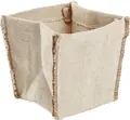 Vega Dotta Decorative Square Basket, Jute-Cotton Mix, Natural Beige, 12x12x12 cm, Versatile Storage for Bathroom, Bread or Planter