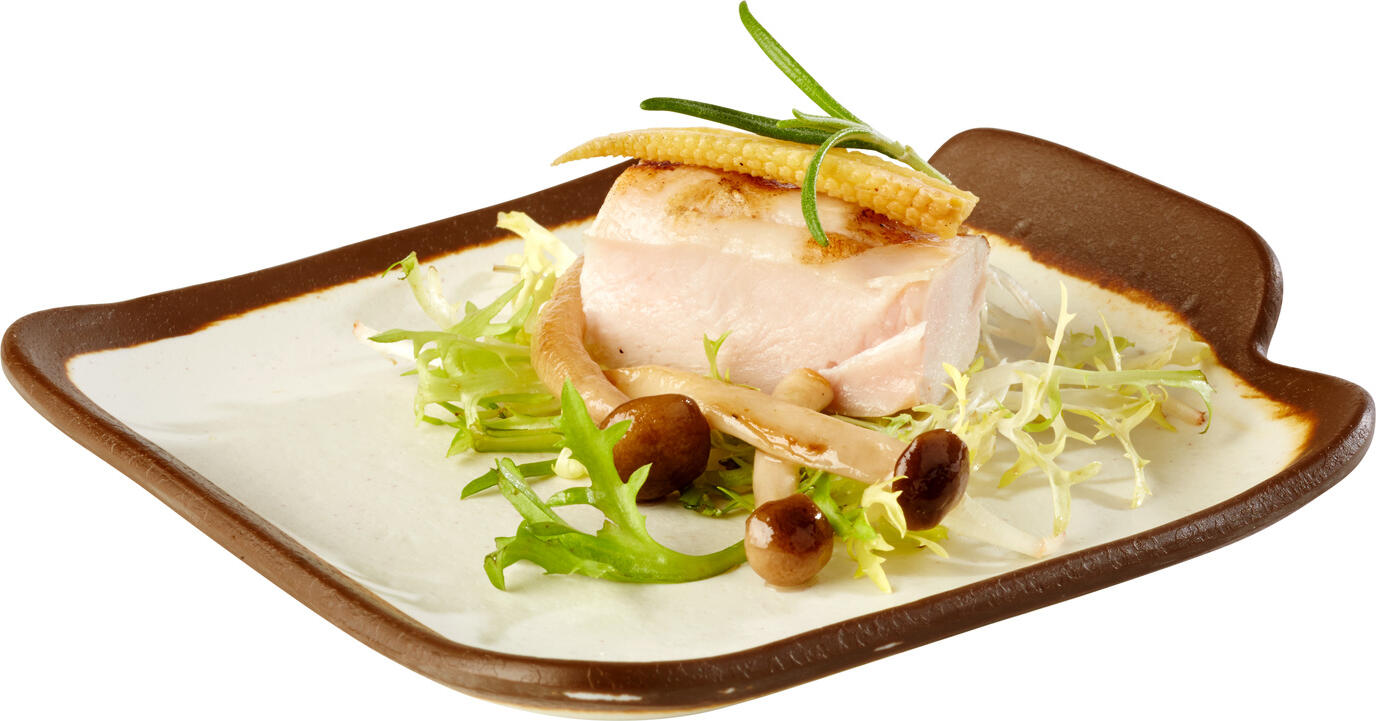 APS CROCKER Melamine Plate 84567, Rectangular Rustic Break-Resistant Dish, Beige/Brown, 14x13x2.5 cm, Dishwasher Safe for Gastronomy and Catering