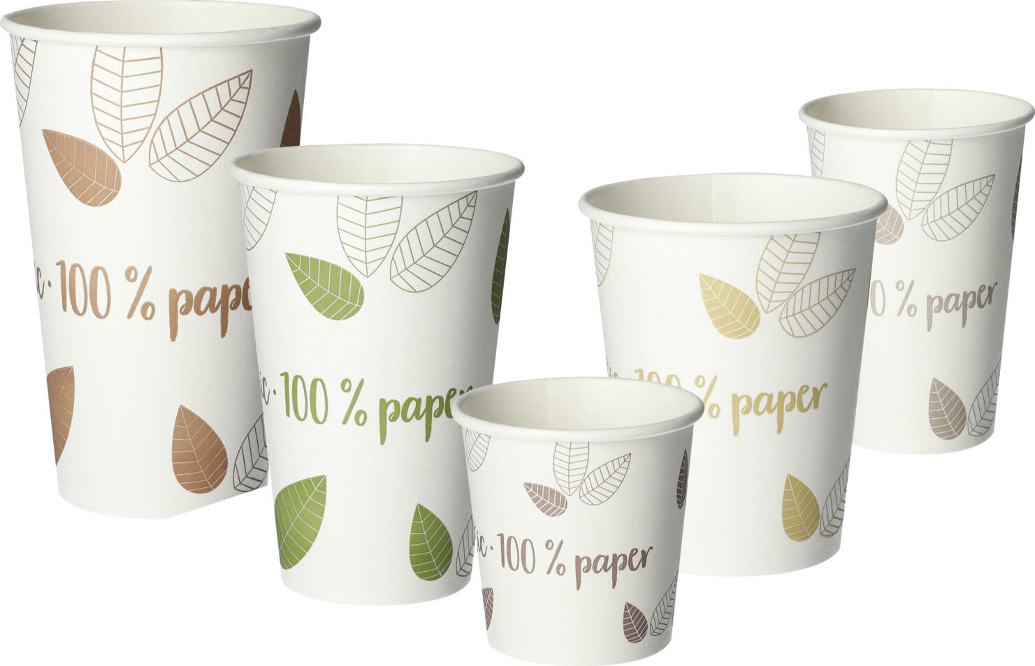 Papstar Pure Disposable Drinking Cups 200ml, FSC Certified Plastic-Free Cardboard, Biodegradable, Cream White, 88234