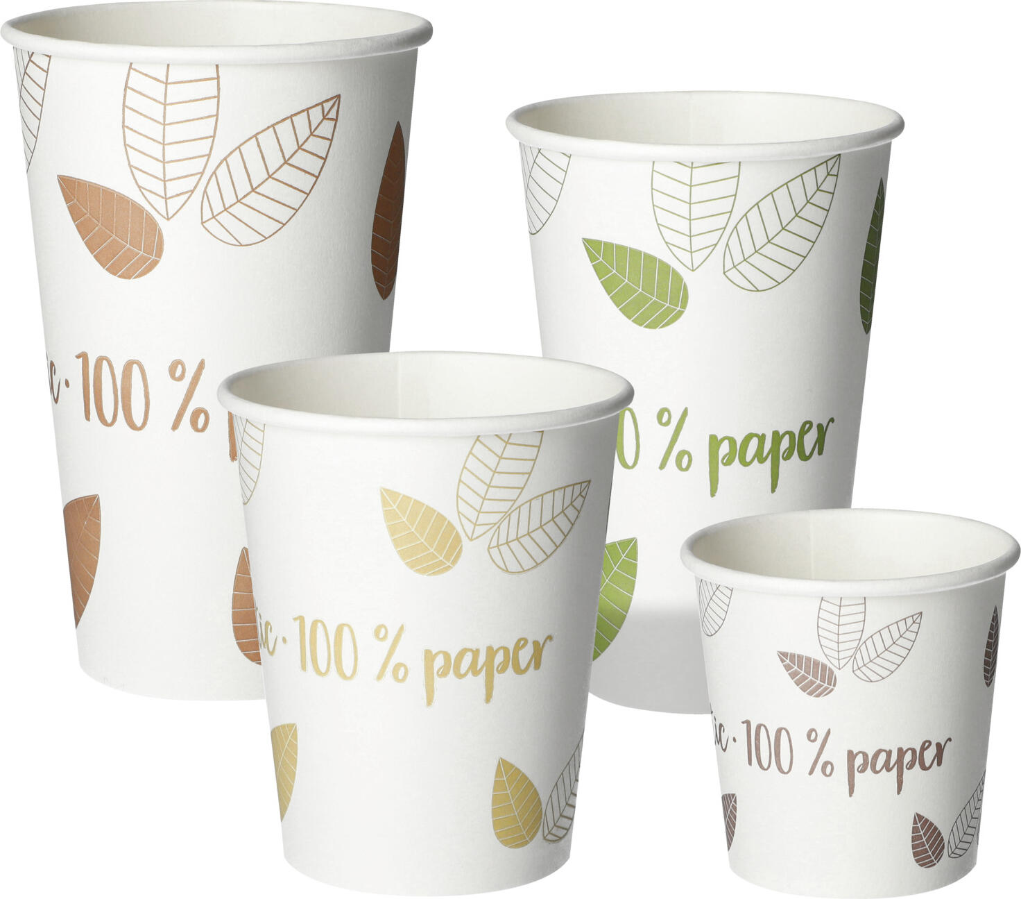 Papstar Pure Disposable Drinking Cups 200ml, FSC Certified Plastic-Free Cardboard, Biodegradable, Cream White, 88234