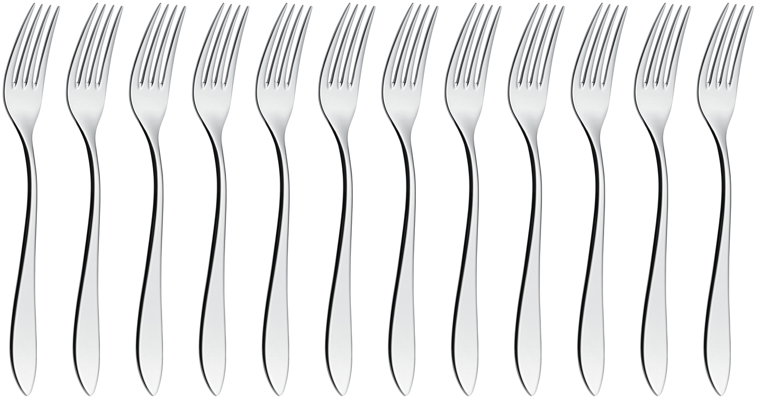 VEGA Salerno Table Fork, 18/10 Chrome-Nickel Stainless Steel, Mirror Polished, Rust-Free, Dishwasher Safe, 20.2 cm, Silver