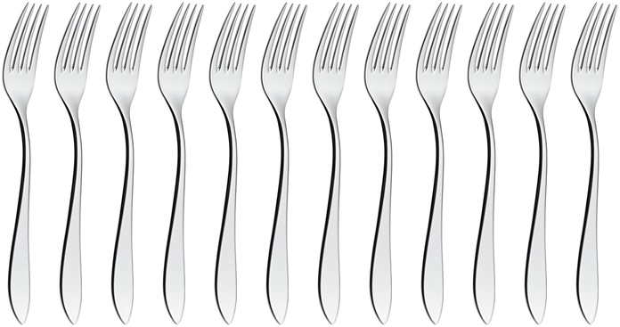 VEGA Salerno Table Fork, 18/10 Chrome-Nickel Stainless Steel, Mirror Polished, Rust-Free, Dishwasher Safe, 20.2 cm, Silver