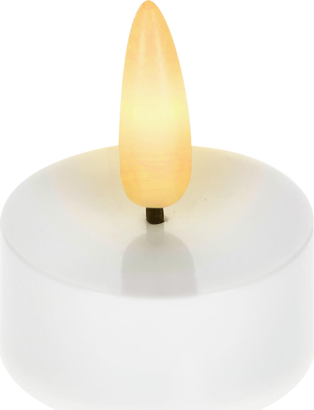 unknown LUSINI Solutions GmbH LED tealight Flash LED-Teelicht Flash LED tealight Flash; 3.5x5 cm (ØxH); white; 12 piece / pack LED-Teelicht Flash; 3.5x5 cm (ØxH); weiß; 12 Stück / Pack Plastic LED tealights. 6 h timer function. CR2032 3 V coin battery not included. LED-Teelichter aus Kunststoff. Timerfunktion 6h. Knopfbatterie CR2032 3V nicht im Lieferumfang enthalten.