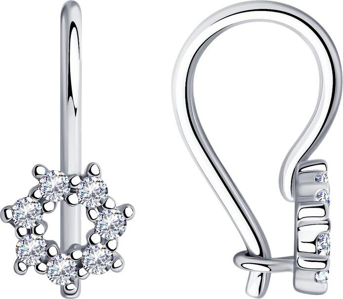 Biciclete Diamant 94-120-00675-1 Copii Cercei Argint 925 cu 14 Pietre Cubic Zirconia Rotunde, Închidere cu Cârlig, 15x7x2 mm