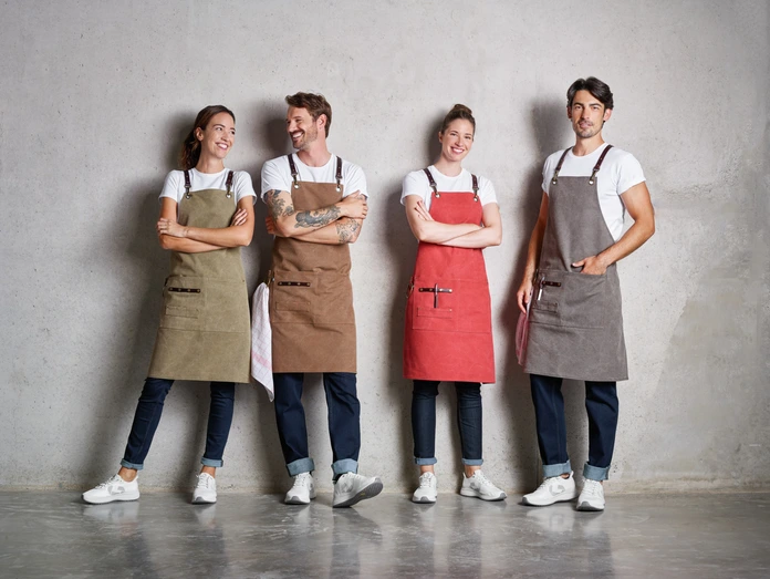 Scurt Jobeline Canvas Model Bib Canvas 88 si Half Apron 50x65, Sand, 88 x 80 cm, 65% Poliester 35% Bumbac, 505 g/m², Chingi Piele, Buzunare Mari, Suport Stilou