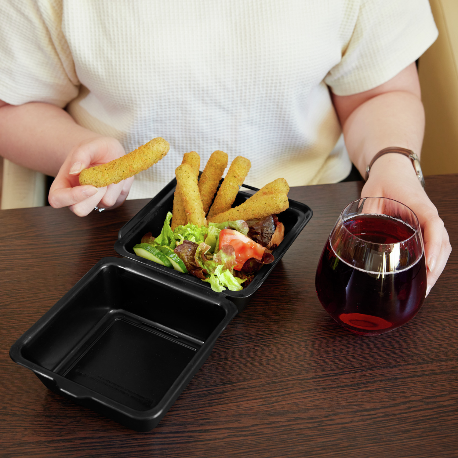 elasto Yari Reusable Burger Box Set of 25 Pieces, Black, 700ml BPA-free Polypropylene Food Container, Microwave and Dishwasher Safe, Made in Germany